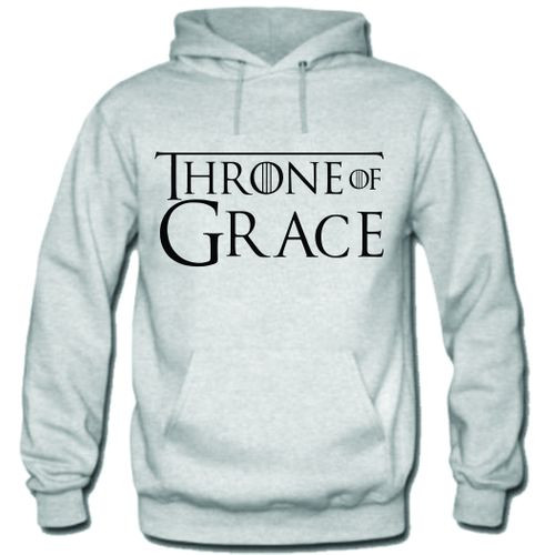 Danami Throne Of Grace Printed Hoodie- Light Grey